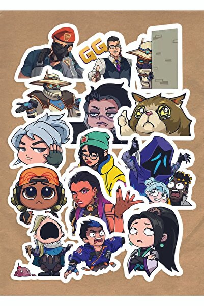 Limitless Design Oyunculara Özel Valorant Sprey Laptop, Tablet, Cep Telefonu, Ajanda, Matara Sticker Seti