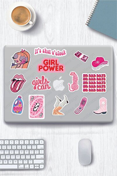 Limitless Design Pink Pembe Girl laptop tablet telefon ajanda defter dolap st...
