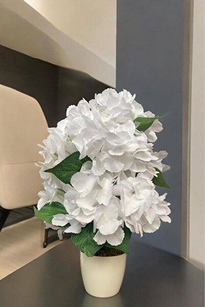 YAPAY ÇİÇEKÇİNİZ Artificial Hyacinth Tree in White Pot 40 cm