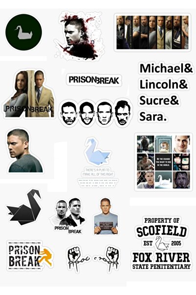 MiniPera Prison Break 16'lı Özel Tasarım Sticker Seti