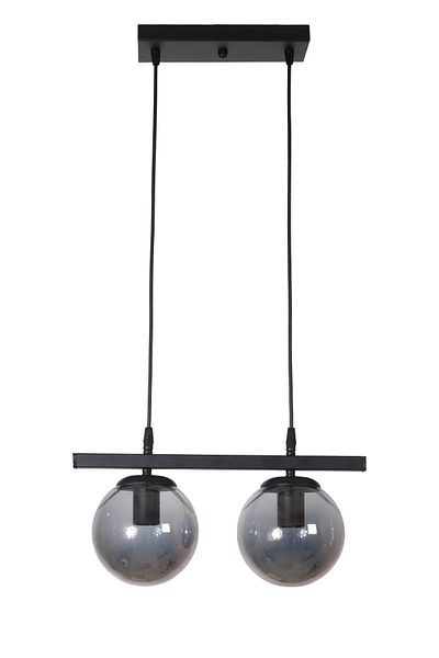 Fer Avize Caesar Modern Design Cafe - Kitchen - Living Room - Hall Black Color Glass 2-Piece Chandelier