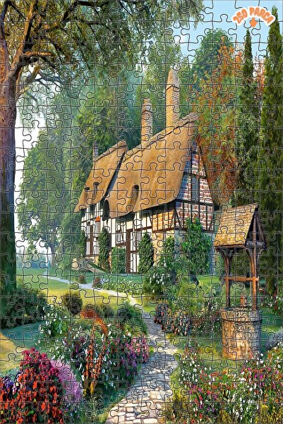 Genel Markalar Büyülü Alanda'ki Kır Evi Dekoratif Çift Katlı Çerçeveli Asılabilir Ahşap Puzzle 250 PARÇA 30X30