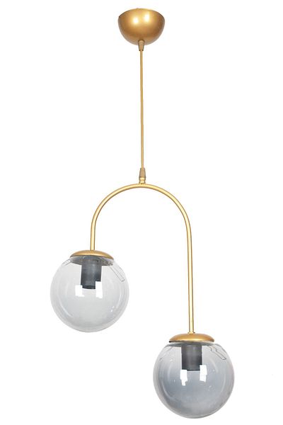 Fer Avize Janin Modern Pendant Lamp Antique Color Body Smoke Glass Living Room - Kitchen - Bedroom 2-Piece Chandelier
