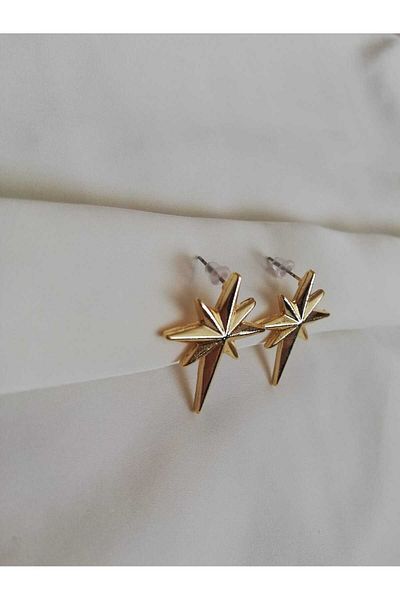 Judas Takı Women's Gold Polar Star Earrings