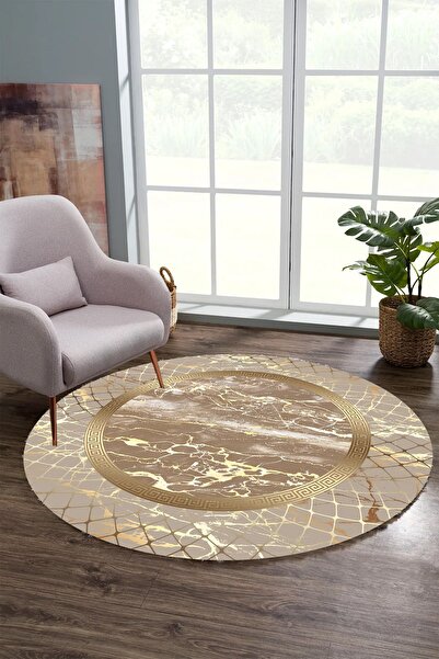 YTR HOME Dijital Baskı Yıkanabilir Kaymaz Taban Dekoratif Salon Mutfak Halısı...