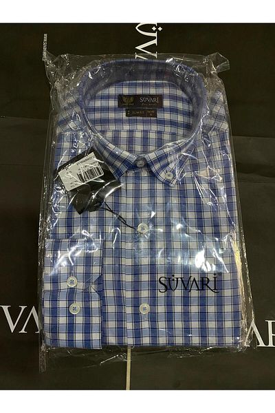 SÜVARİ Πουκάμισο με μακρυμάνικο καρό σχέδιο Slim Fit