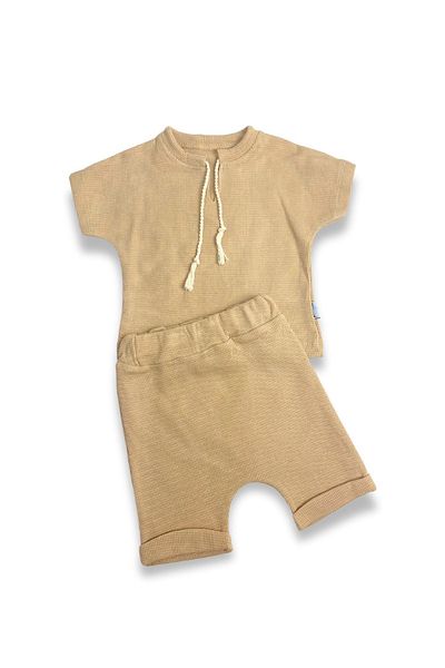 ADABEBEK Basic Baby Style Set - 2-Piece with Shorts, Tie Detail