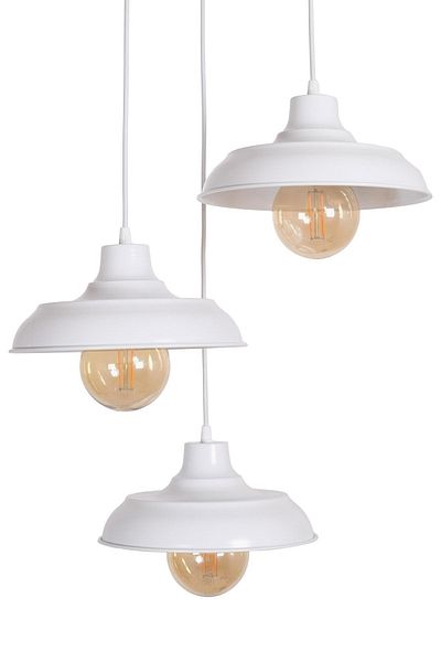 Fer Avize Sinyor Modern Design Living Room - Kitchen - Cafe White Color Pendant Lamp 3-Piece Chandelier