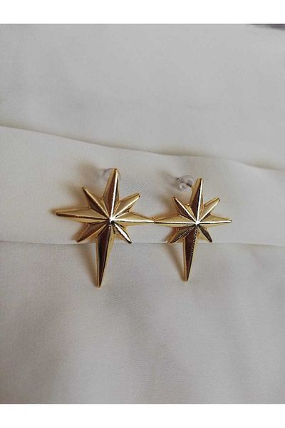 Judas Takı Women's Gold Polar Star Earrings