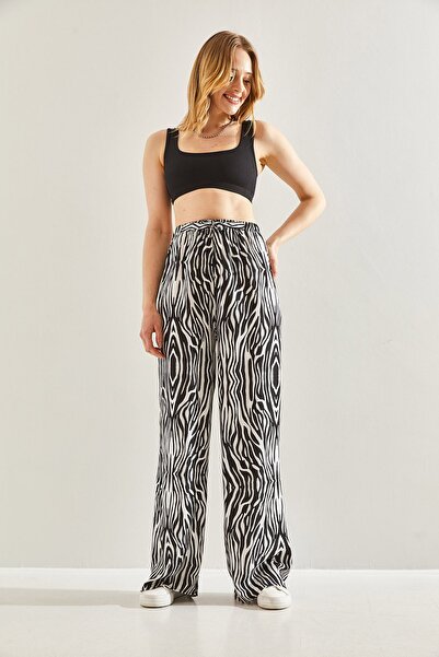 Bianco Lucci Kadın Beli Lastikli Multi Desenli Pantolon 60241009