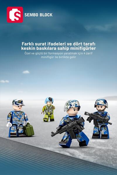 Sembo Block Z-20 طائرات الهليكوبتر البحرية 862 قطعة من مكعبات البناء المتوافقة مع Lego ( 202229 )