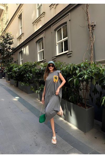 bonacosa Embroidery Wadded Summer Dress - Women's, with Pockets