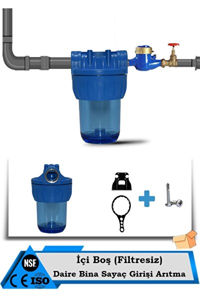 WaterMelon Daire Bina Sayaç Girişi 5" Inc 1 Aşama Su Arıtma Ve Yumuşatma Sist...