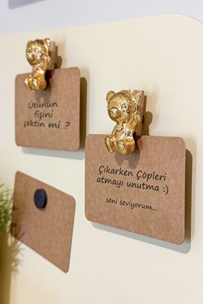 Noue Store Mıknatıslı Teddy Fotoğraf ve Not Mandalı 2'li Pin