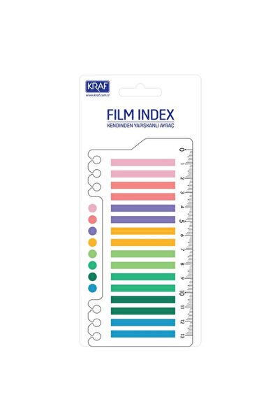 KRAF 16x20 ملم لون مشرق 6x45 ملم PP مؤشر الفيلم مع مسطرة - 6 قطع