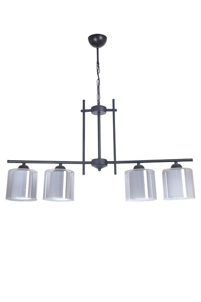 Fer Avize Pierro Modern Design Kitchen Living Room Dining Table Double Glass Smoke Color Row 4-Piece Chandelier