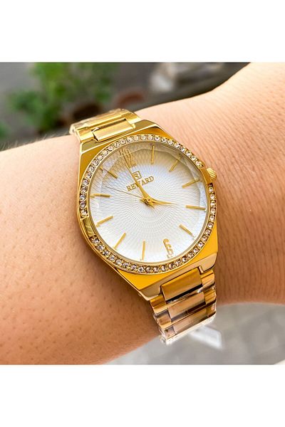 Reward Gold Color Stone Detailed Women's Wristwatch