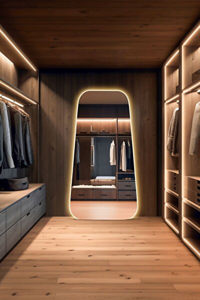 Mirze Life Aydınlatmalı Modern Boy Aynası, Işıklı Duvar Aynası 180x70