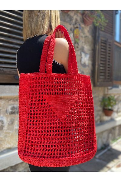 hati Straw knitted handmade bag - Colorful