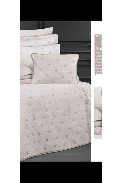 baladı home ev tekstil home collection Double Lace Bedspread - 10 Pieces, King Size Dowry Box