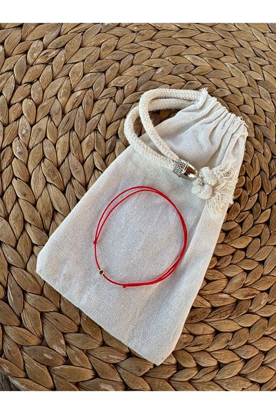 MİNİK ADIMLAR Parachute Fabric String Square Bead - Little Steps Bracelet