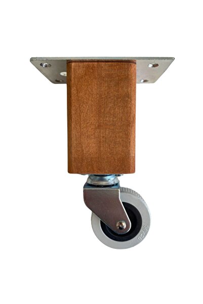 DSYapıAksesuar Kale Ahşap 12cm Tekerli Ayak Mobilya Masa ve Dolap Tekerli Ayağı Frensiz(12cm)(KAYIN/GÜRGEN)