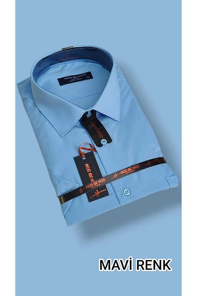 hodbehod Cămașă Battal cu mânecă scurtă și buzunare uni Dacron Daddy - 2XL, 3XL, 4XL (Produs de calitate superioară)