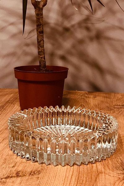 PİNK DESİGN KİTCHEN Crystal Luxury Glass Ashtray 14cm