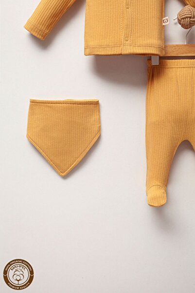 MAHFEL Autumn Breeze Mustard 5-Piece Newborn Baby Hospital Discharge Set