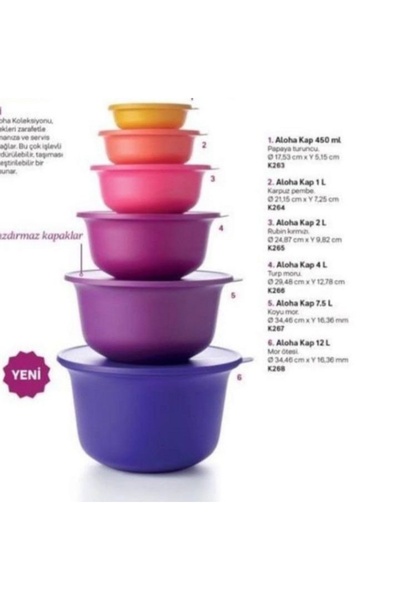 Tupperware Aloha Set. 6 Parça.