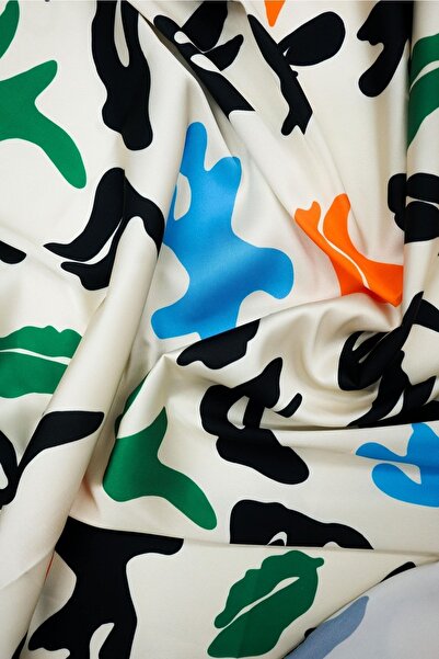 pistore Κρέμα Pop-art με μοτίβο σατέν μπαντάνα πολύχρωμο μαντήλι Αξεσουάρ μαλλιών νέας σεζόν