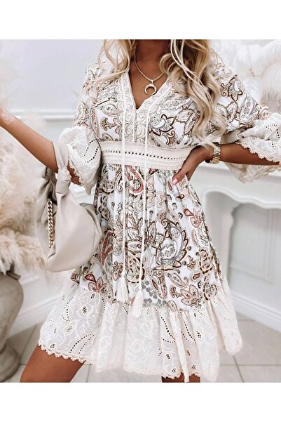 Özel Tasarım Καλοκαιρινό φόρεμα δαντέλας Guipure - Νέα σεζόν