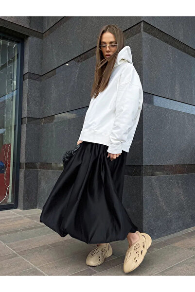 NALINCI Midi Saten Balon Etek Satin Balloon Skirt