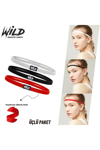 Wild Athletic Anti-Slip Silicone Elastic Sports Football Hair Band Triple Wildflex