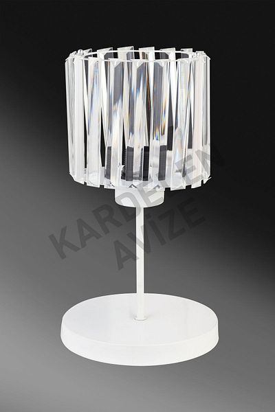 SONSUZ AYDINLATMA&AVİZE White Crystal Stone Luxury Table - Endless Lampshade