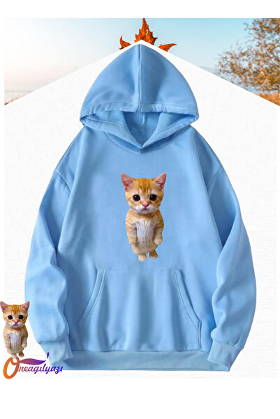 oneagılyazı Dječja majica sa kapuljačom - Tužan mačka dizajn