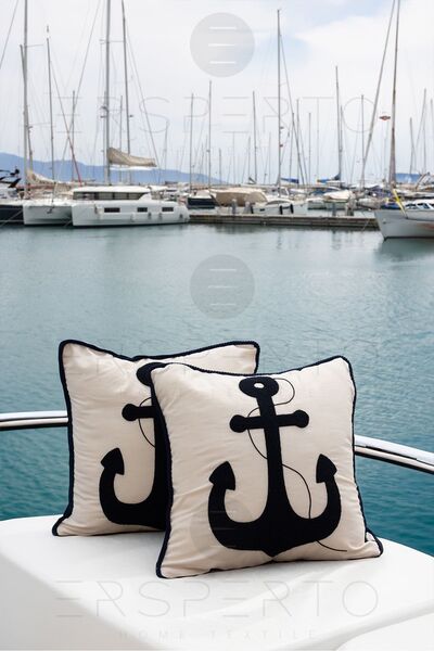 Ersperto Серія Marin - 43x43 см, вишитий чохол для подушки з бією, 1 шт.