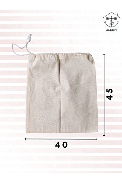 ALERSS 40x45 Cm 1 Adet Hambez Kese - Kiloluk Bakliyat Meyve Sebze Erişte Saklama Ham Bez Kese