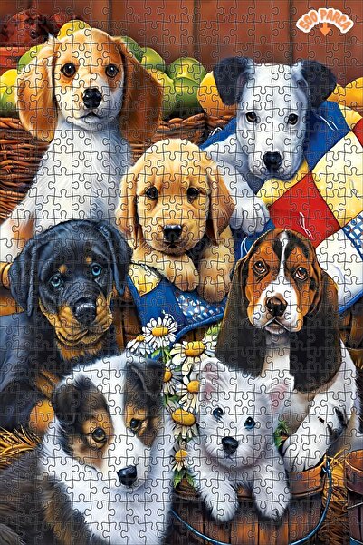 Teona Ahşap Sevimli Köpekler Dekoratif Çift Katlı Çerçeveli Asılabilir Ahşap ...