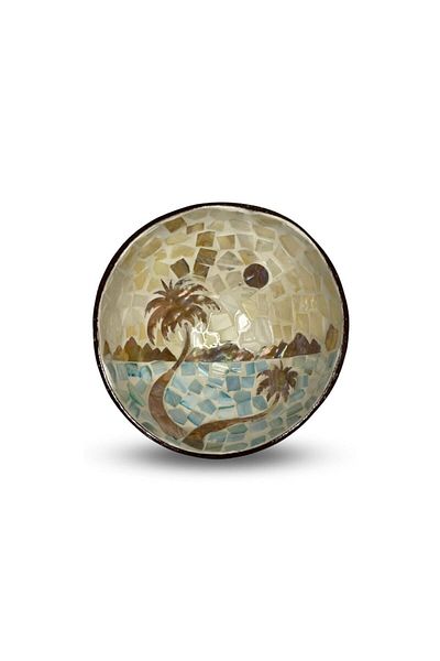Coconut Products Island Design Mother of Pearl Finish - Coconut Bowl and Horse