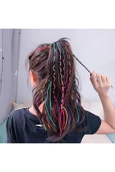 CADI AKSESUAR Renkli Saç Örgü Ipi Simli
