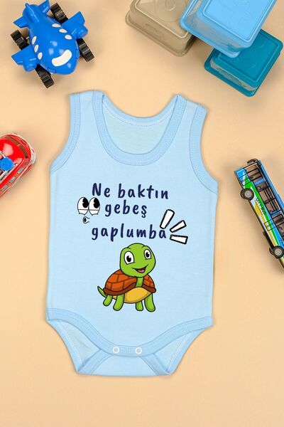 bebetospik Cotton Baby Gaplumba Printed Snap Bodysuit