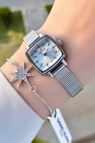 Daniel Klein Gümüş Renk Hediye Paketli Kadın Kadın Kol Saati ve Bileklik