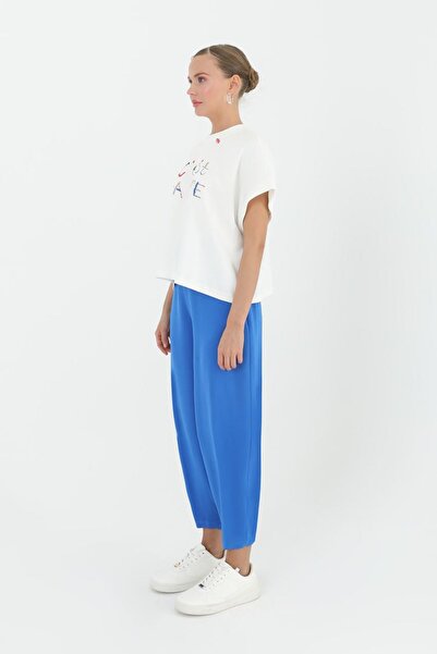 Puane Combed Cotton Women's Baggy Trousers - Elastic Waist 18167