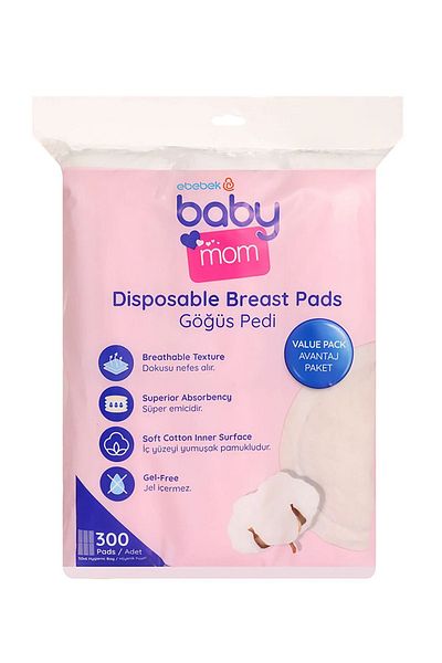 ebebek Baby Mom 300 قطعة من وسادات الثدي