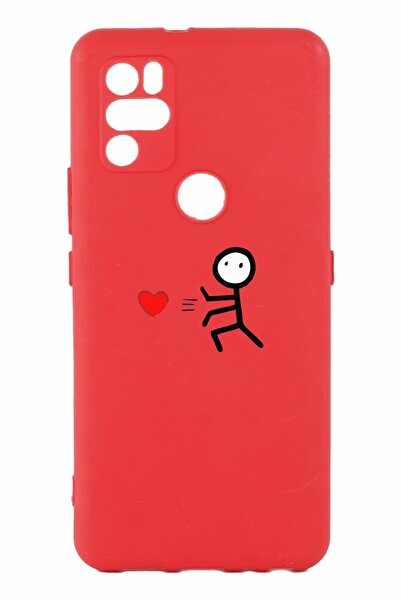 omix جراب سيليكون أحمر اللون مطبوع وحماية الكاميرا X300