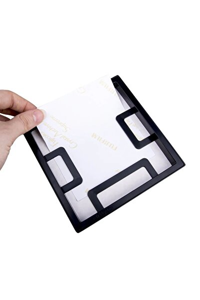 Veintitres Yapışkanlı Sök-tak Paspartulu Siyah 14x14cm Plastik Pola Kare Fotoğraf Çerçevesi - 3'lü paket