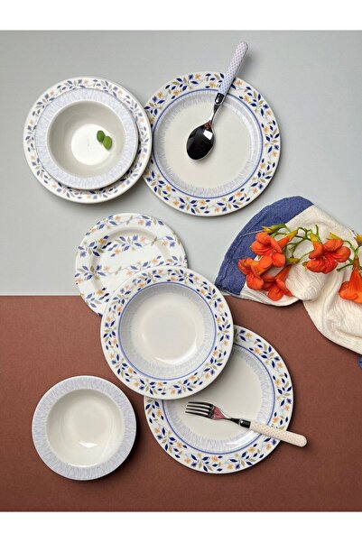 JAMUOR Zanzibar Bonsai Porselen Yemek Takımı 4 Kişilik 16 Parça