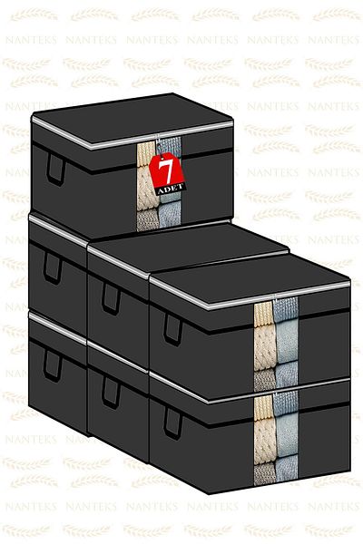NUTEX 7 bucăți - Geanta de pernă pentru fereastră cu centură 75 X 40 X 40 cm (GRI)