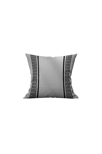 Ardizayn Σετ 2 Βελούδινο Ύφασμα 43x43 Κάλυμμα Ριχτάρι (ΓΚΡΙ - ΜΑΥΡΟ) - Εκτύπωση διπλής όψης